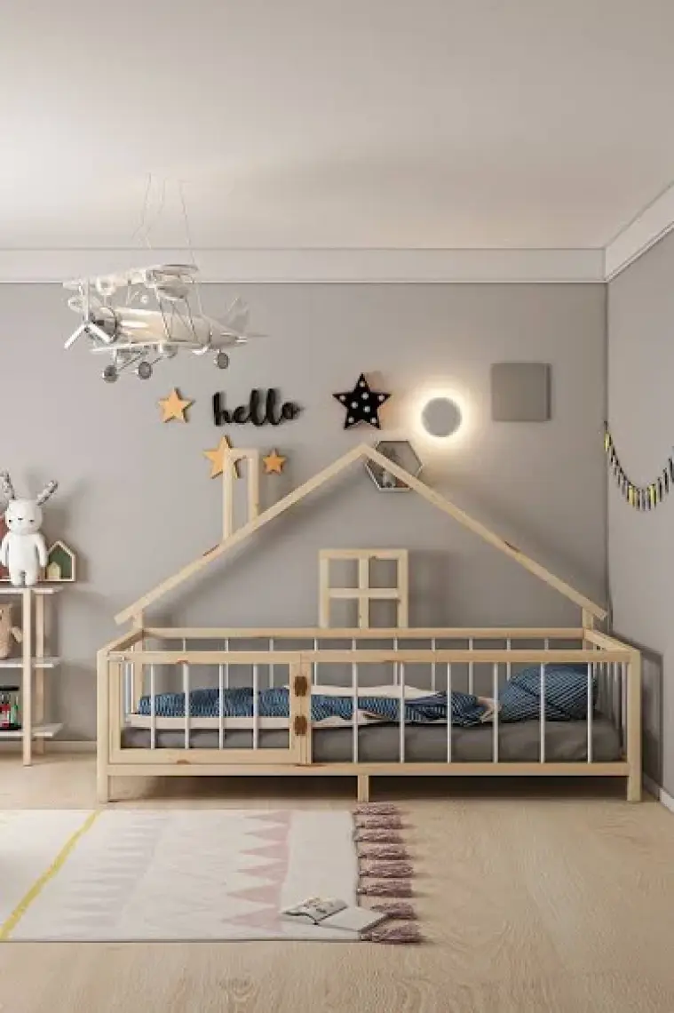 Givayo Wood's Barney Kapılı Montessori Karyola