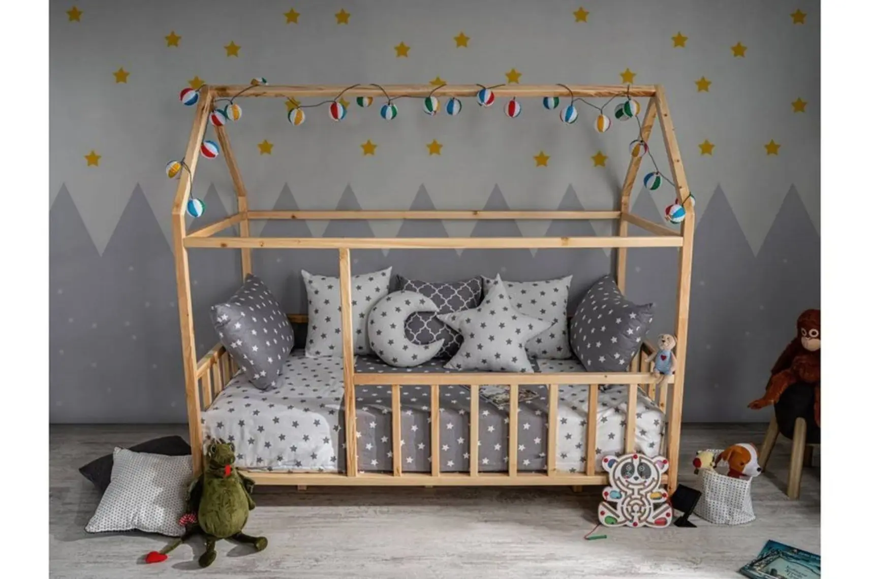 Köşk Mobilya Montessori Yatak Çatılı Model Ahşap Karyola