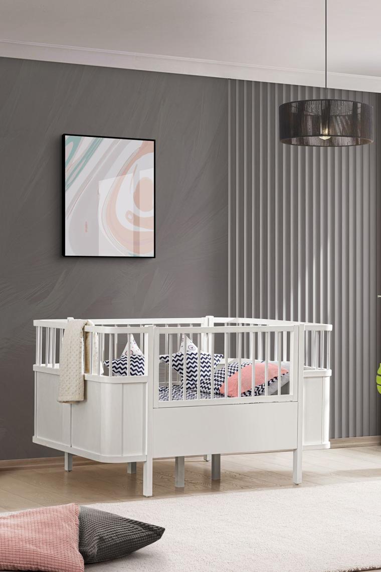 Setay Mdf Beşik Siesta Büyüyen Beşik 90x130, Karyola 90x190