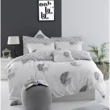 Enlora Home Mature Nevresim Seti Çift Kişilik Palma Gri