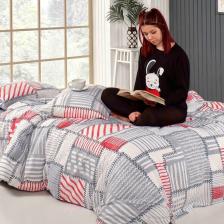 Tabu Home Patchwork Antrasit Gri Tek Kişilik Nevresim Takımı