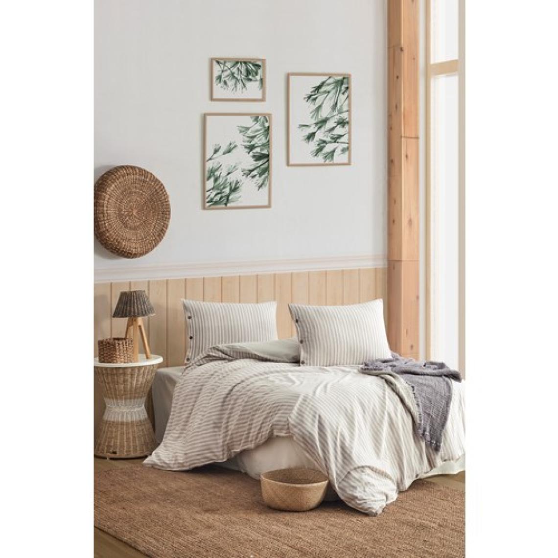 Berolige Easy Boho Kahve Çift Kişilik Yıkamalı Iplik Boya Nevresim Takımı