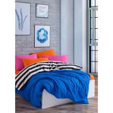 Cozy Home Popping Colors Çift Kişilik Lastikli Çarşaflı Nevresim Takımı Dusk Mavi