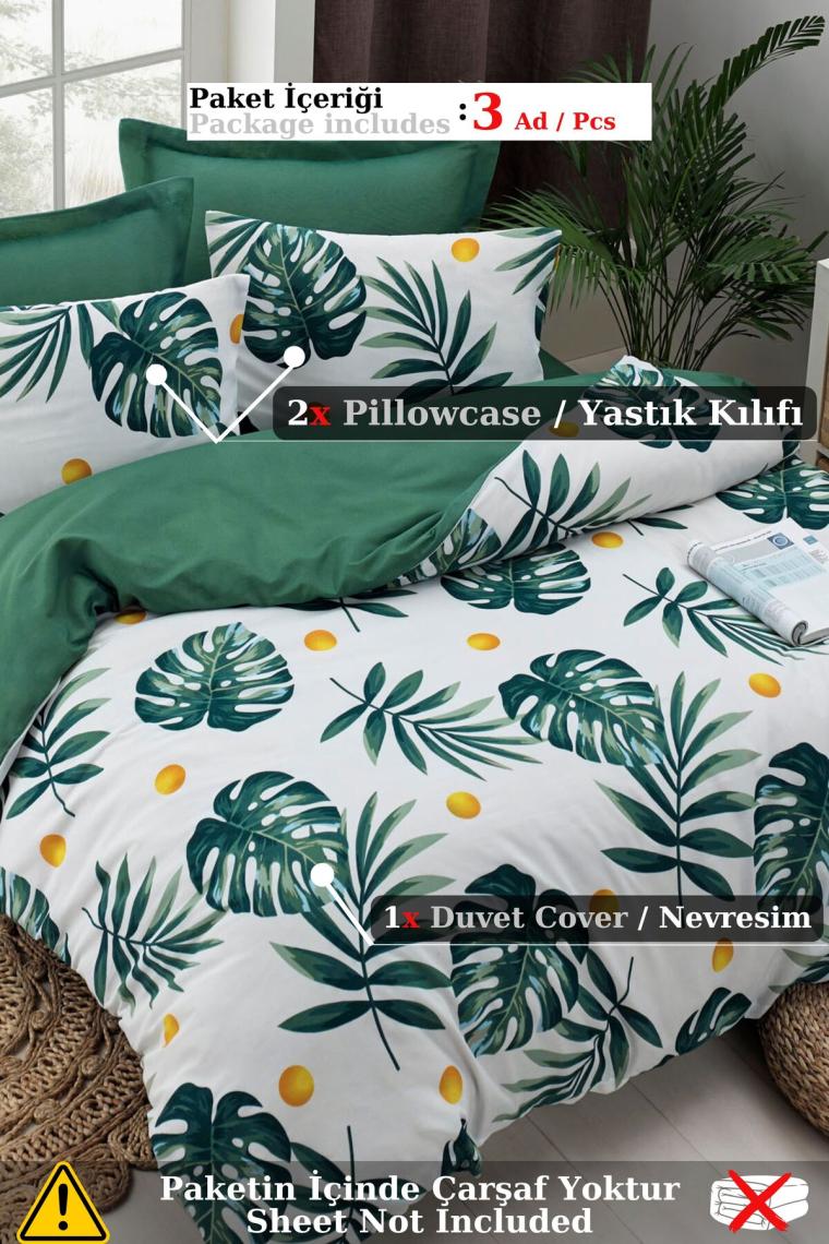 Eponj Home Mature Seti Çift Kişilik Monstera Yeşil