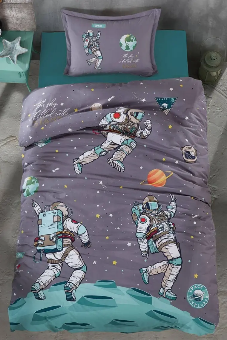 Clasy Tek Kişilik Genç Ranforce Nevresim Takımı Space
