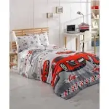 Enlora Home Kolay Ütülenir Nevresim Takımı Tek Kişilik Crazy Kırmızı