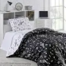 Eponj Home B&W Nevresim Takımı Tek Kişilik Melodiy