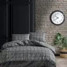 Cozy Home Çift Kişilik Lastikli Çarşaflı Nevresim Takımı Kare Siyah