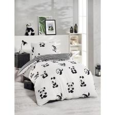 Eponj Home Junior Nevresim Seti Tek Kişilik Panda Siyah
