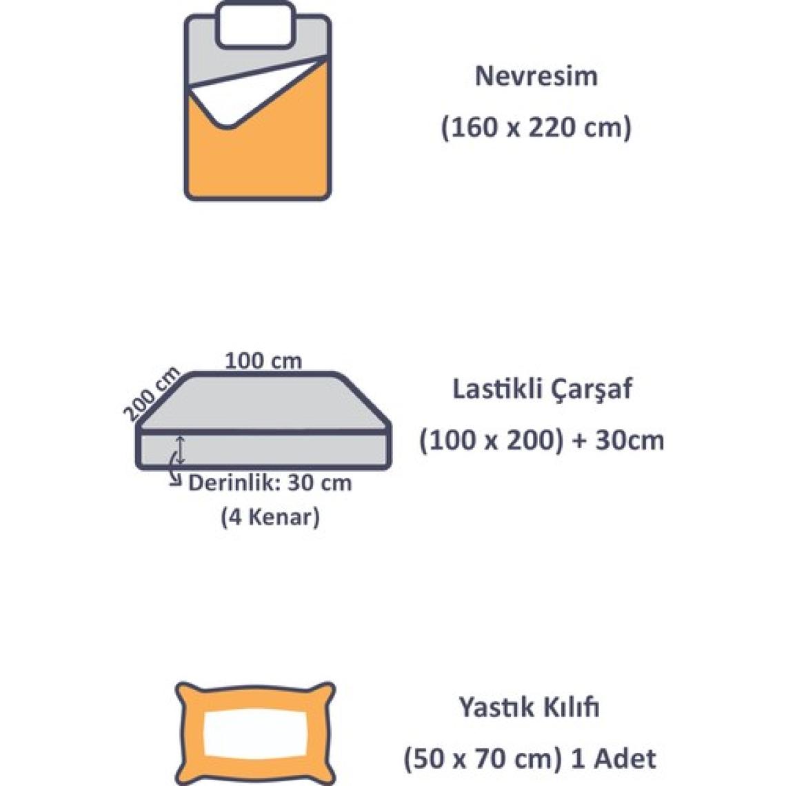 Cozy Home Popping Colors Tek Kişilik Lastikli Çarşaflı Nevresim Takımı Cherie Yeşil