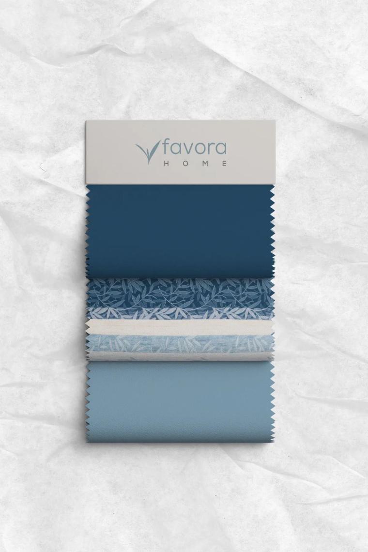 Favora Natura Lastikli Çarşaflı Çift Kişilik Nevresim Takımı - Mavi