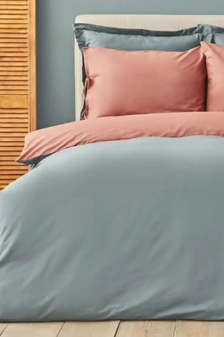Karaca Home Basic Terecota Petrol %100 Pamuk Çift Taraflı Çift Kişilik Nevresim Takımı