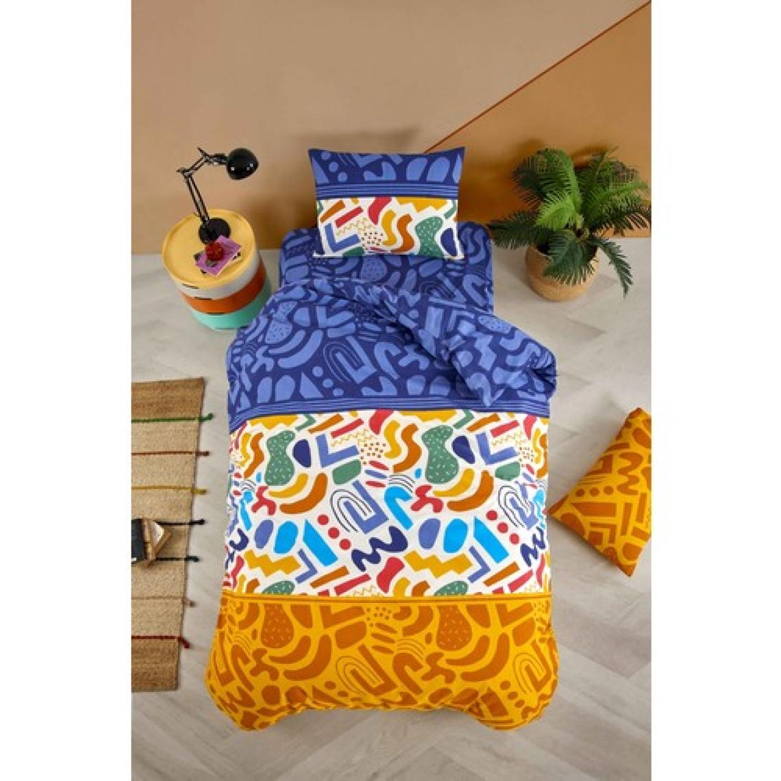 Tabu Home Doodle Renkli Tek Kişilik Nevresim Seti