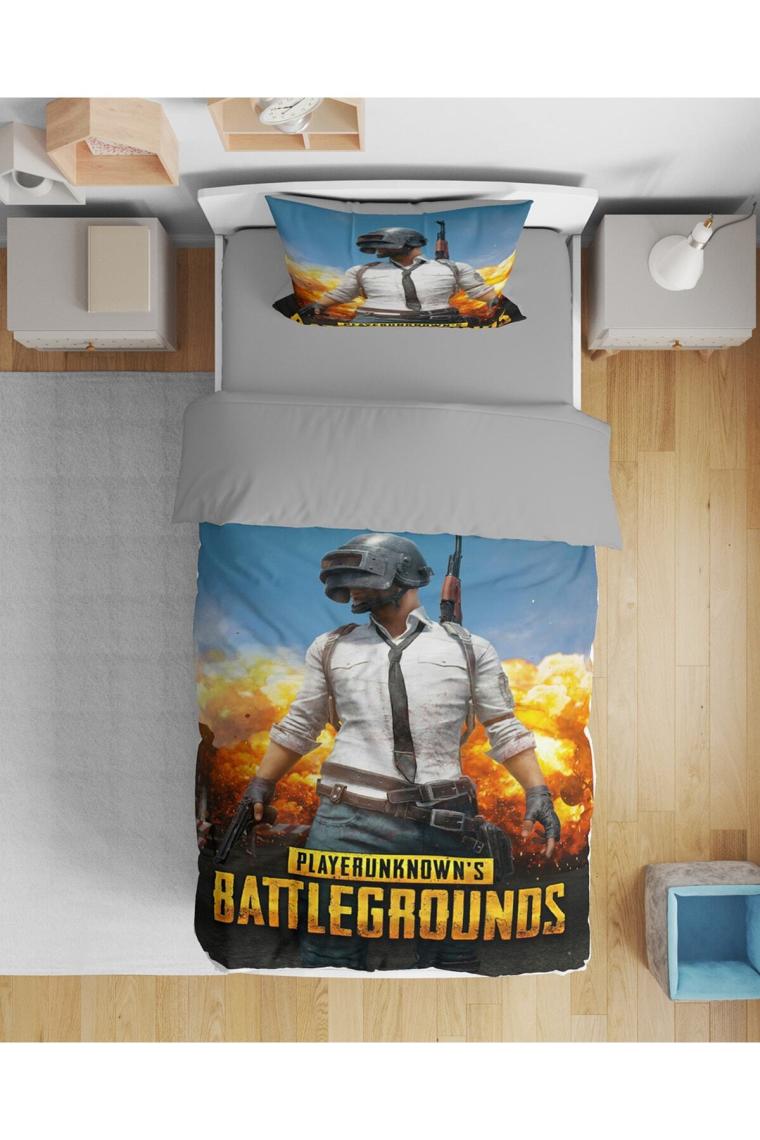 Erays Home Erayshome Pubg 3D Tek Kişilik Çarşafsız Nevresim Takımı