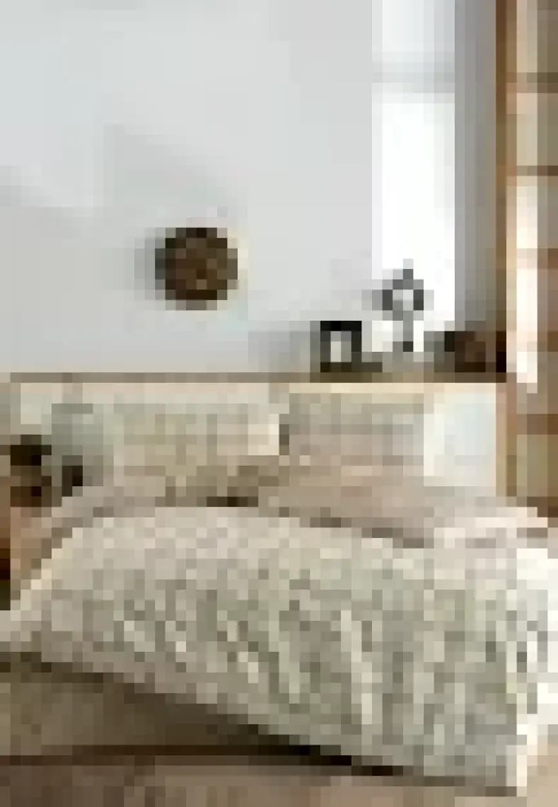 Cozy Home Çift Kişilik Lastikli Çarşaflı Nevresim Takımı Kare Krem