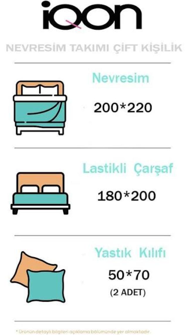 Iqon Lastikli Çarşaflı Nevresim Takımı Çift Kişilik Colorfull