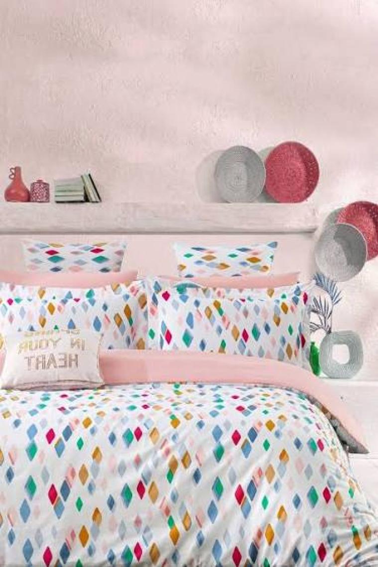 Iqon Lastikli Çarşaflı Nevresim Takımı Çift Kişilik Colorfull
