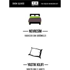 Tabu Home Kaktüslü Gri Tek Kişilik Nevresim Seti