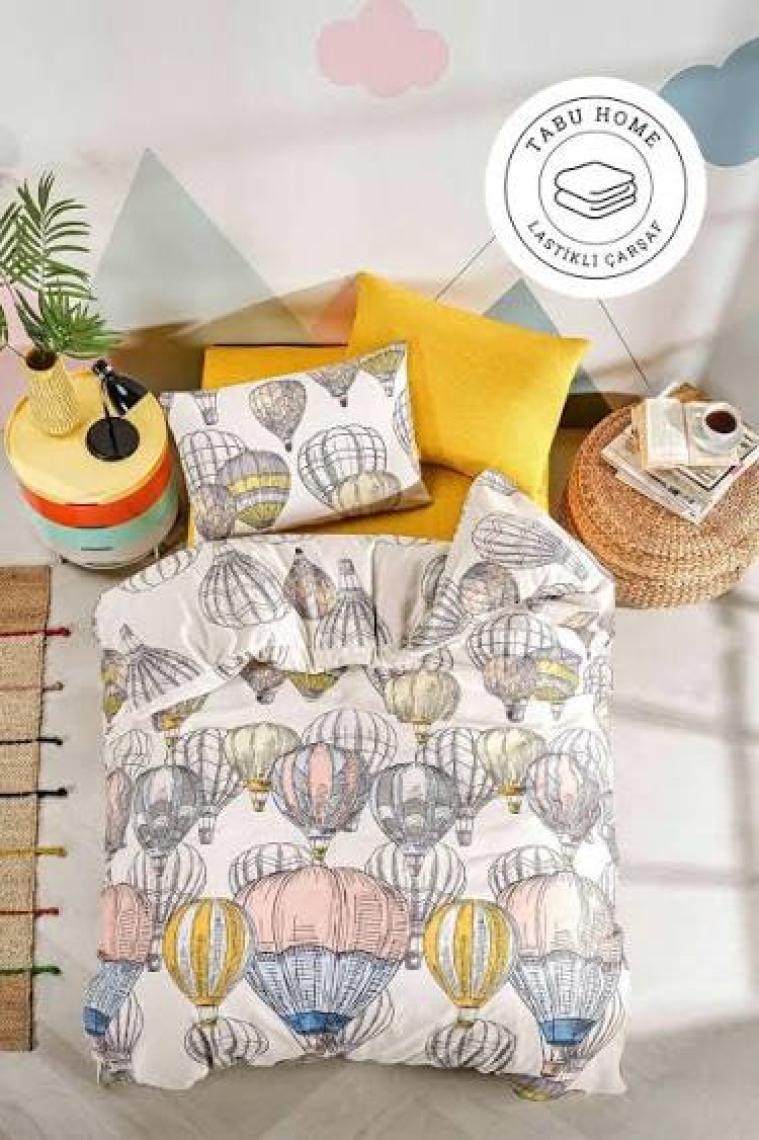 Tabu Home Çarşafı Lastikli Kapadokya Balon Çift Kişilik Nevresim Takımı