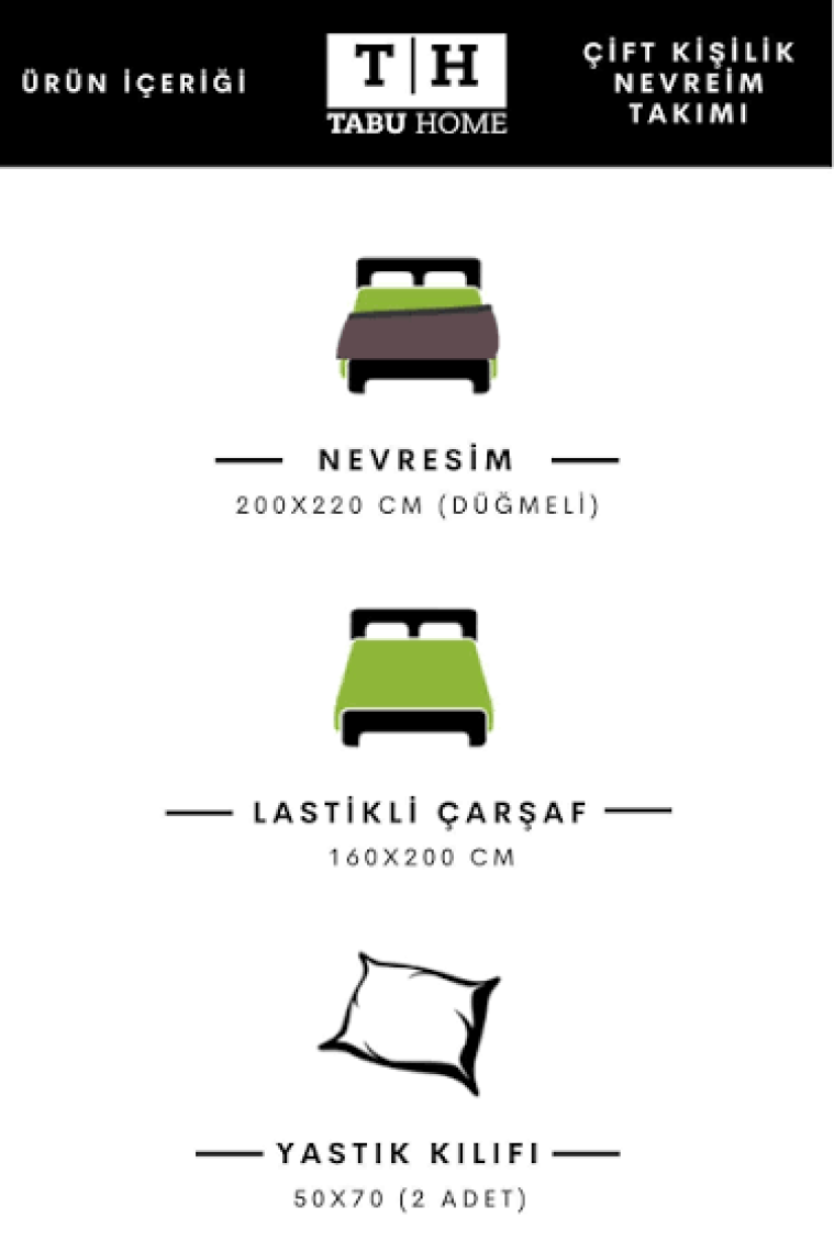 Tabu Home Çarşafı Lastikli Kapadokya Balon Çift Kişilik Nevresim Takımı