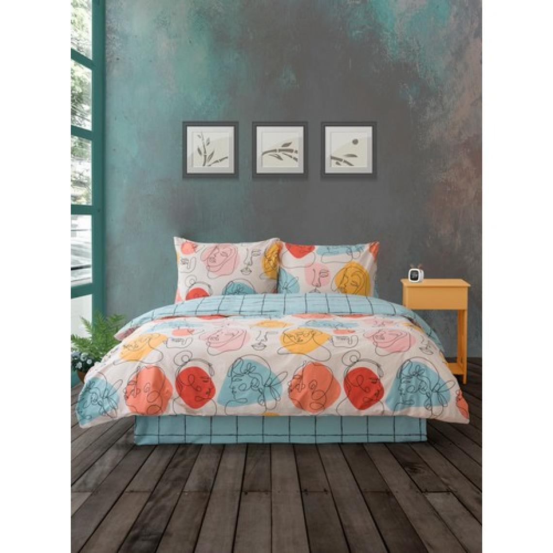 Cozy Home Çift Kişilik Lastikli Çarşaflı Nevresim Takımı Modern Mint