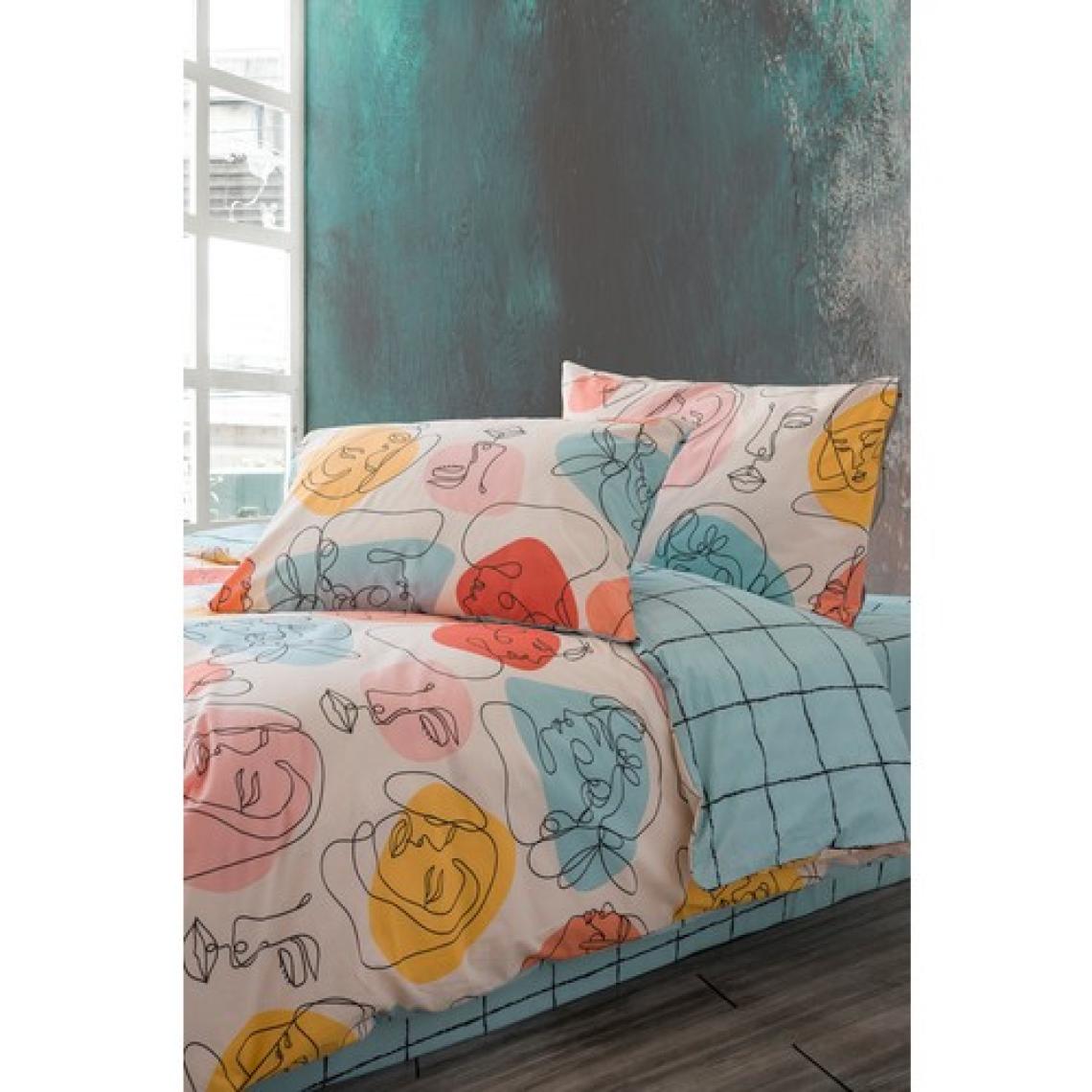 Cozy Home Çift Kişilik Lastikli Çarşaflı Nevresim Takımı Modern Mint