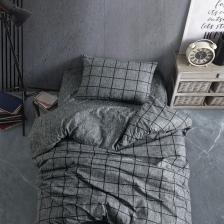 Cozy Home Tek Kişilik Lastikli Çarşaflı Nevresim Takımı Kare Siyah