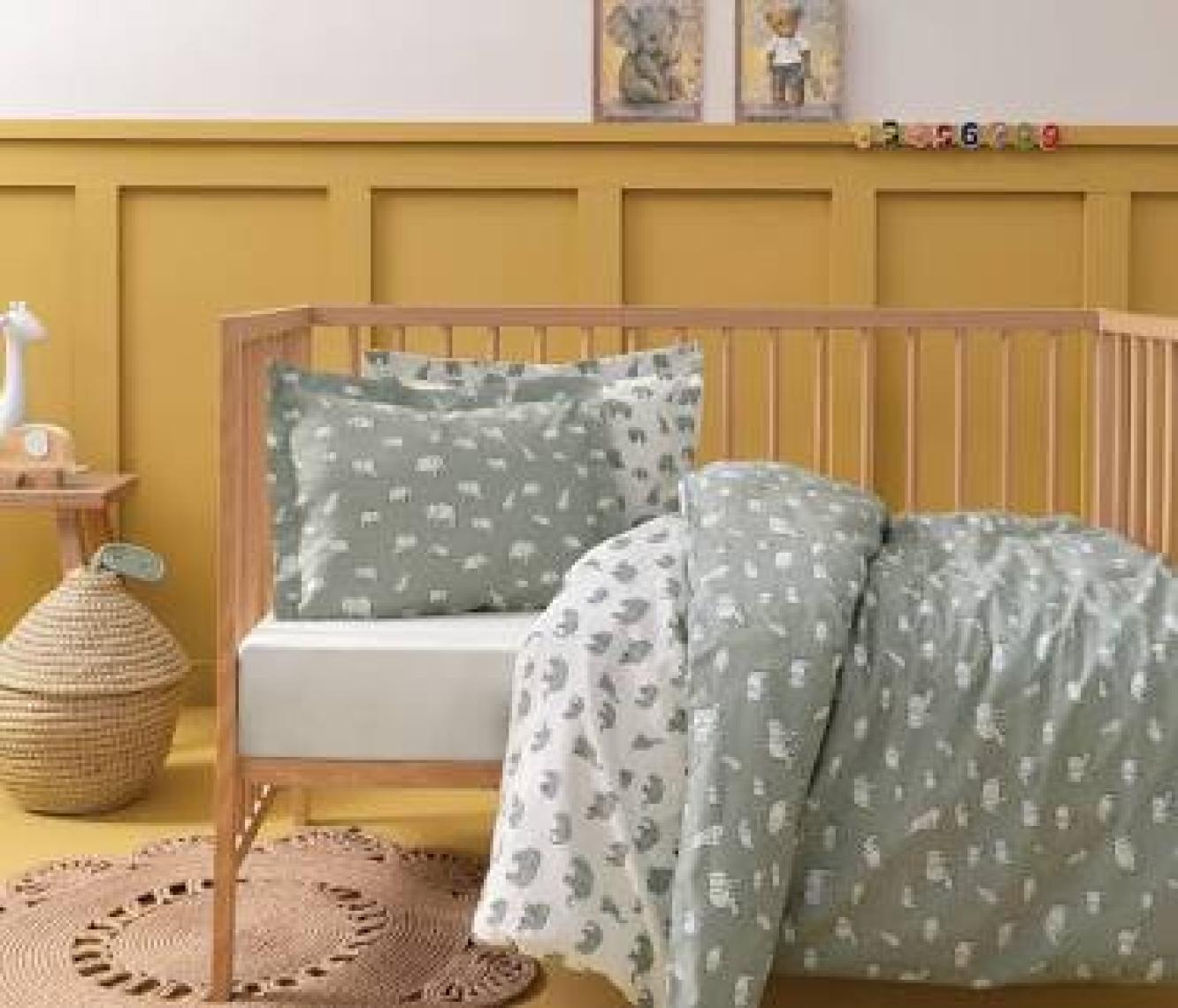 Yataş Mini Povey Bebek Ranforce %100 Pamuk Nevresim Takımı - Adaçayı