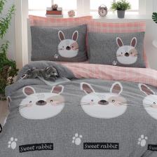 Eponj Home Mature Nevresim Seti Çift Kişilik Tavşancık A.kahve-Gri-Pembe