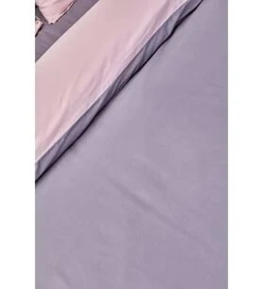 Home Basic Gül Kurusu-Koyu Gri Çift Taraflı Tek Kişilik Nevresim Takımı