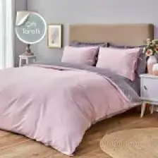 Home Basic Gül Kurusu-Koyu Gri Çift Taraflı Tek Kişilik Nevresim Takımı
