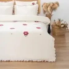 Riva İstanbul Florita Vişne Çift Kişilik Nakışlı Nevresim Takımı Pamuklu