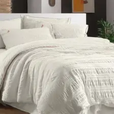Sarev Leon Beyaz Çift Kişilik %100 Pamuk Mood Comfort Nevresim Takımı