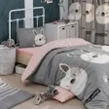 Eponj Home Kolay Ütülenir Nevresim Takımı Tek Kişilik Tavşancık A.Kahve-Gri-Pembe