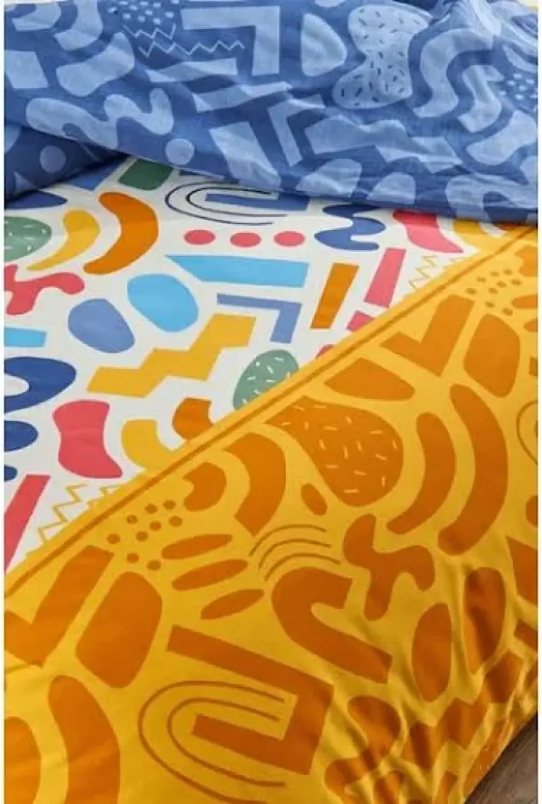 Tabu Home Doodle Renkli Çarşafı Lastikli Tek Kişilik Nevresim Takımı