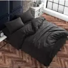 Şanlı Siyah Ranforce Lastik Çarşaflı %100 Pamuklu Nevresim Takımı