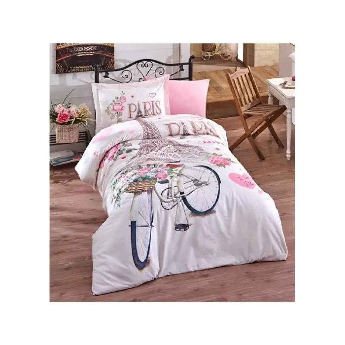 Clasy Ranforce Nevresim Takımı Tek Kişilik Paris Love