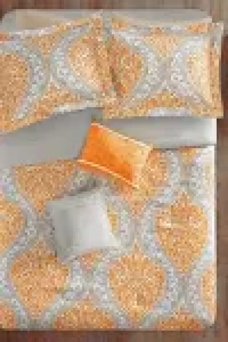 Lastikli Çarşaflı Nevresim Takımı Tek Kişilik Ottoman Orange