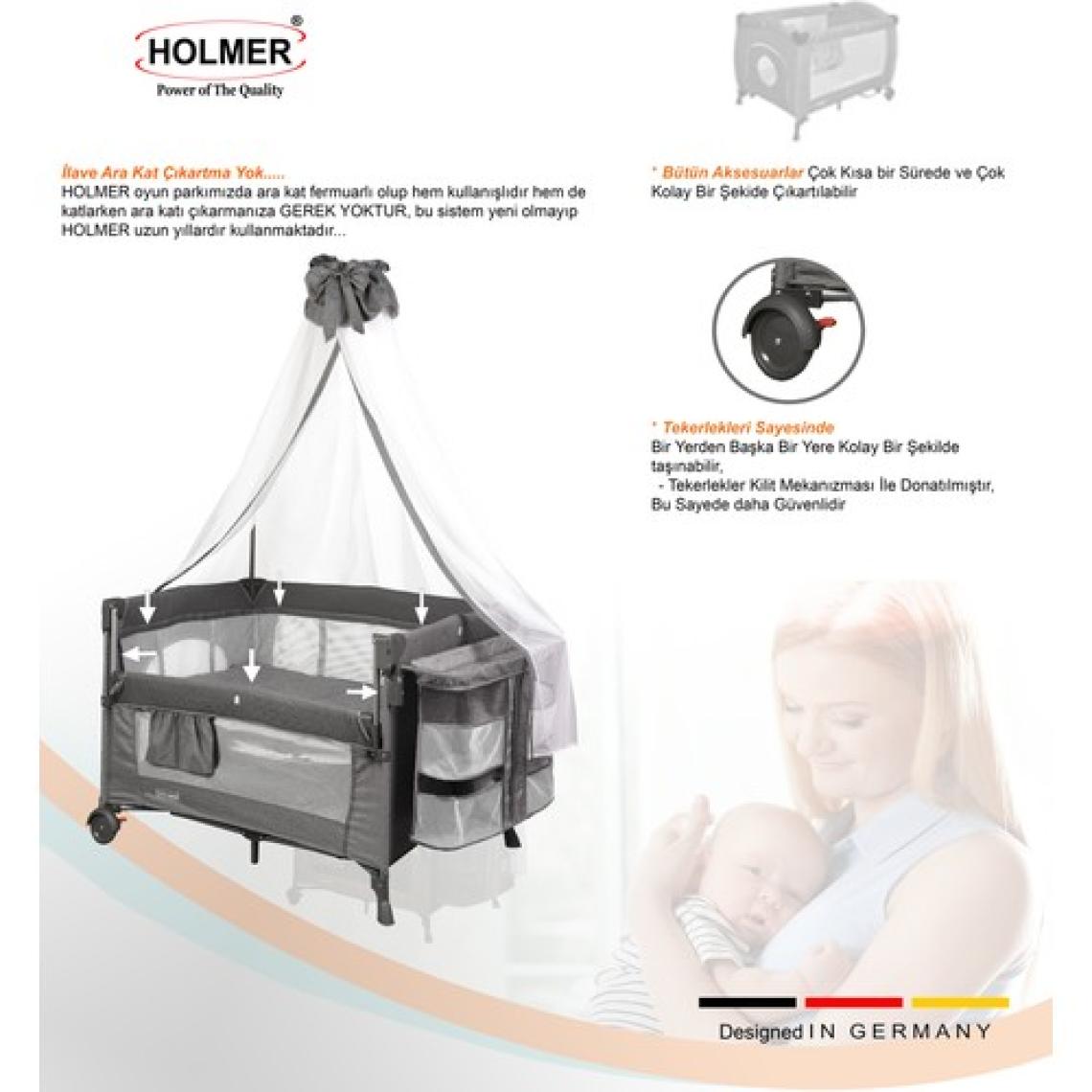 Holmer Maxi Comfort Coolstyle Anne Yanı Deluxe Kumaş Cibinlikli Oyun Parkı 70x110cm