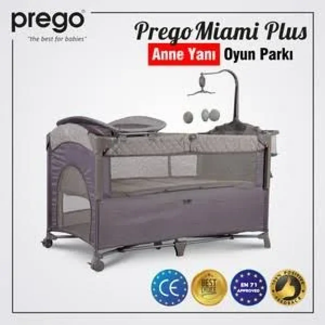 Prego 8044 Miami Plus Anne Yanı Oyun Parkı 70X120 cm Bej