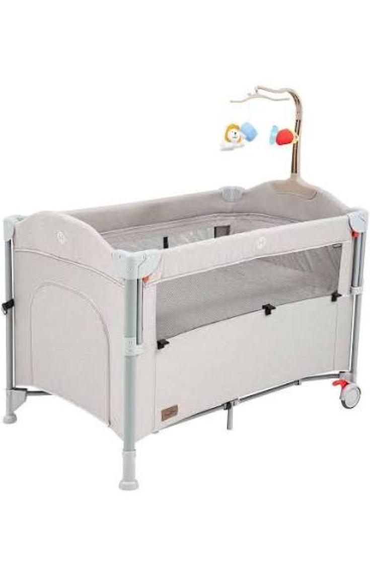 Baby2Go Venedik Anne Yanı Oyun Parkı & Beşik 70x110 Cm Açık-Gri