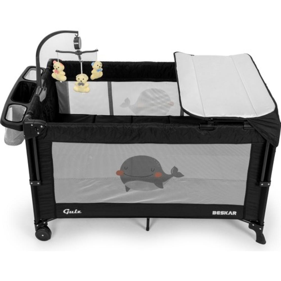 Gulz Beskar Anne Yanı Sallanır Cibinlikli Dönenceli Alt Açmalı Oyun Parkı Park Yatak Bebek Beşik 70X120 cm + Yataklı