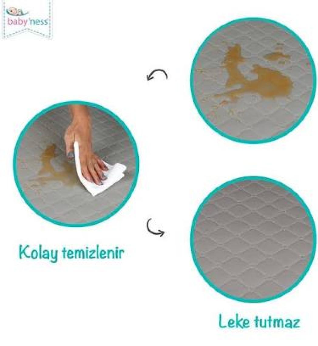 Babyness Bebek Oyun Parkı Yatağı Sıvı Geçirmez Leke Tutmaz Sünger Yatak
