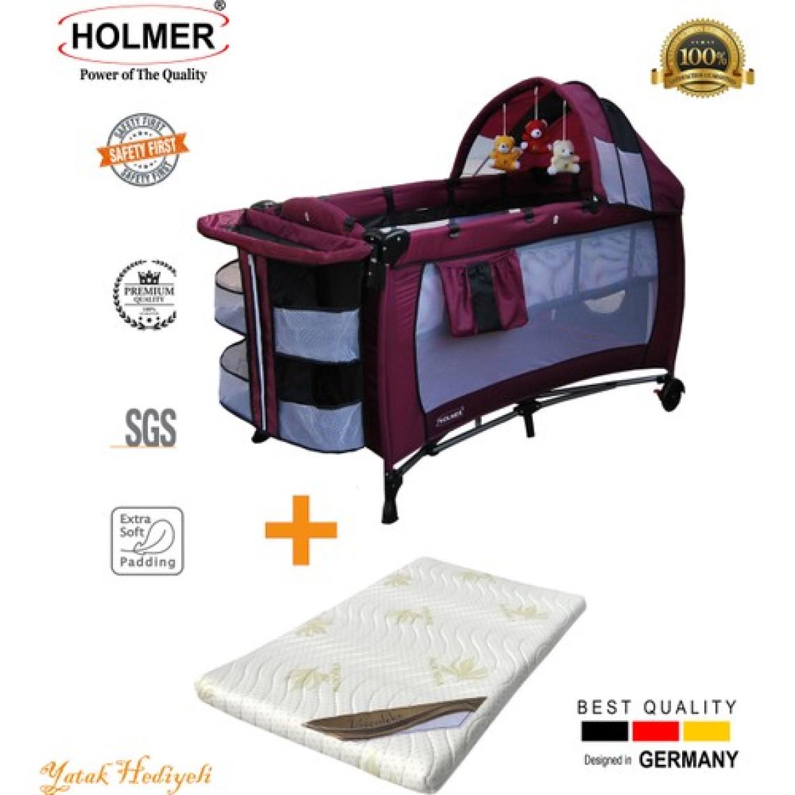 Holmer Maxi Comfort Eurostyle Oyun Parkı 60 x 120 cm Mürdüm+Aloevera Yatak