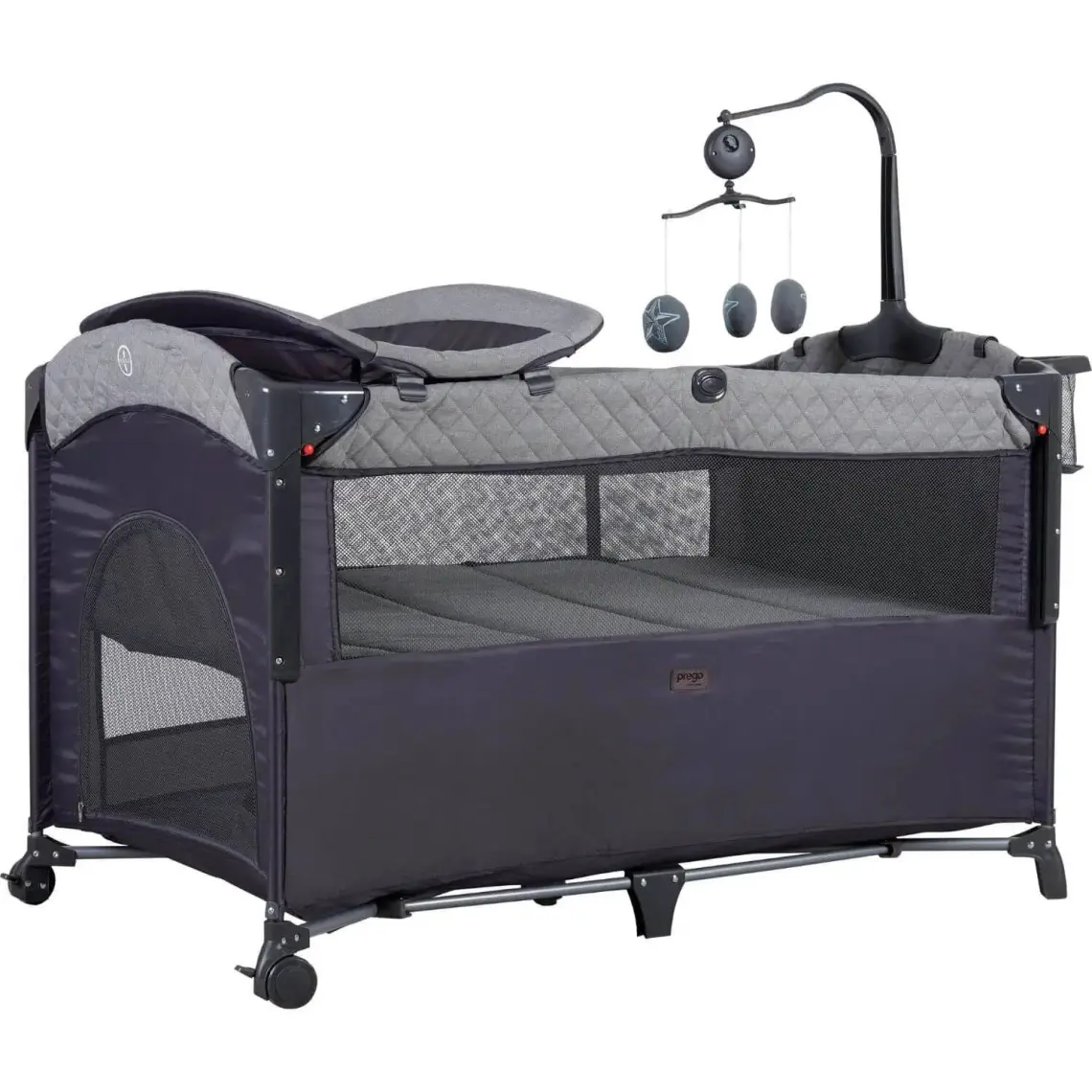 Prego 8044 Miami Plus Anne Yanı Oyun Parkı 70X120 cm Gri