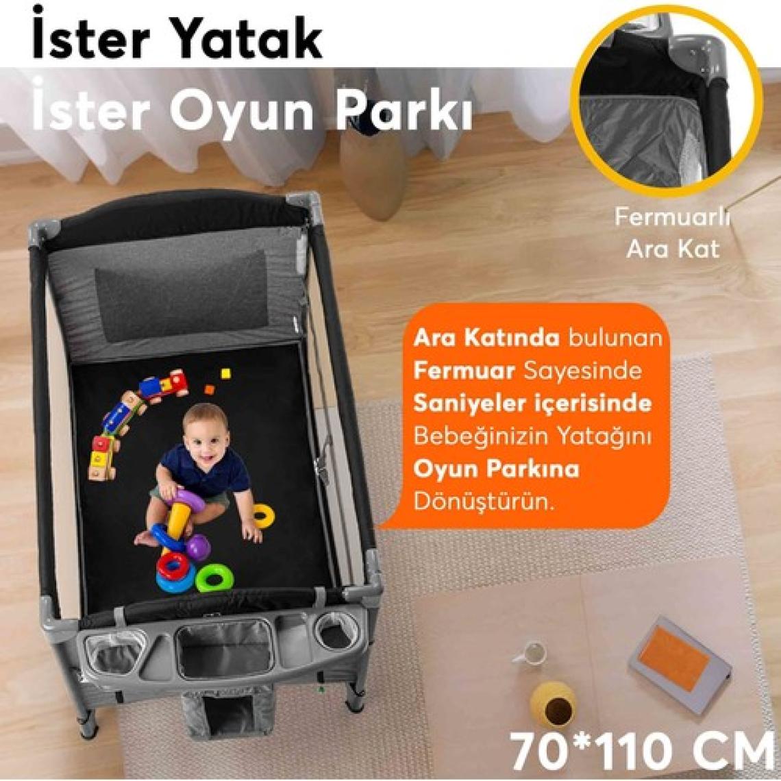 Elele Madre Anne Yanı Park Yatak Oyun Parkı 70X110 cm