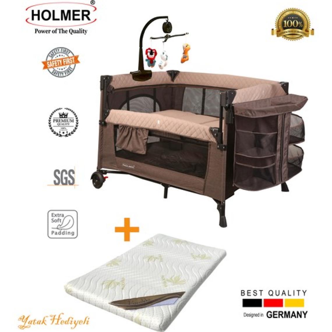 Holmer Maxi Comfort Coolstyle Anne Yanı-Deluxe Kumaş Premium Oyun Parkı Bej + Aloevera Yatak 70X110 cm