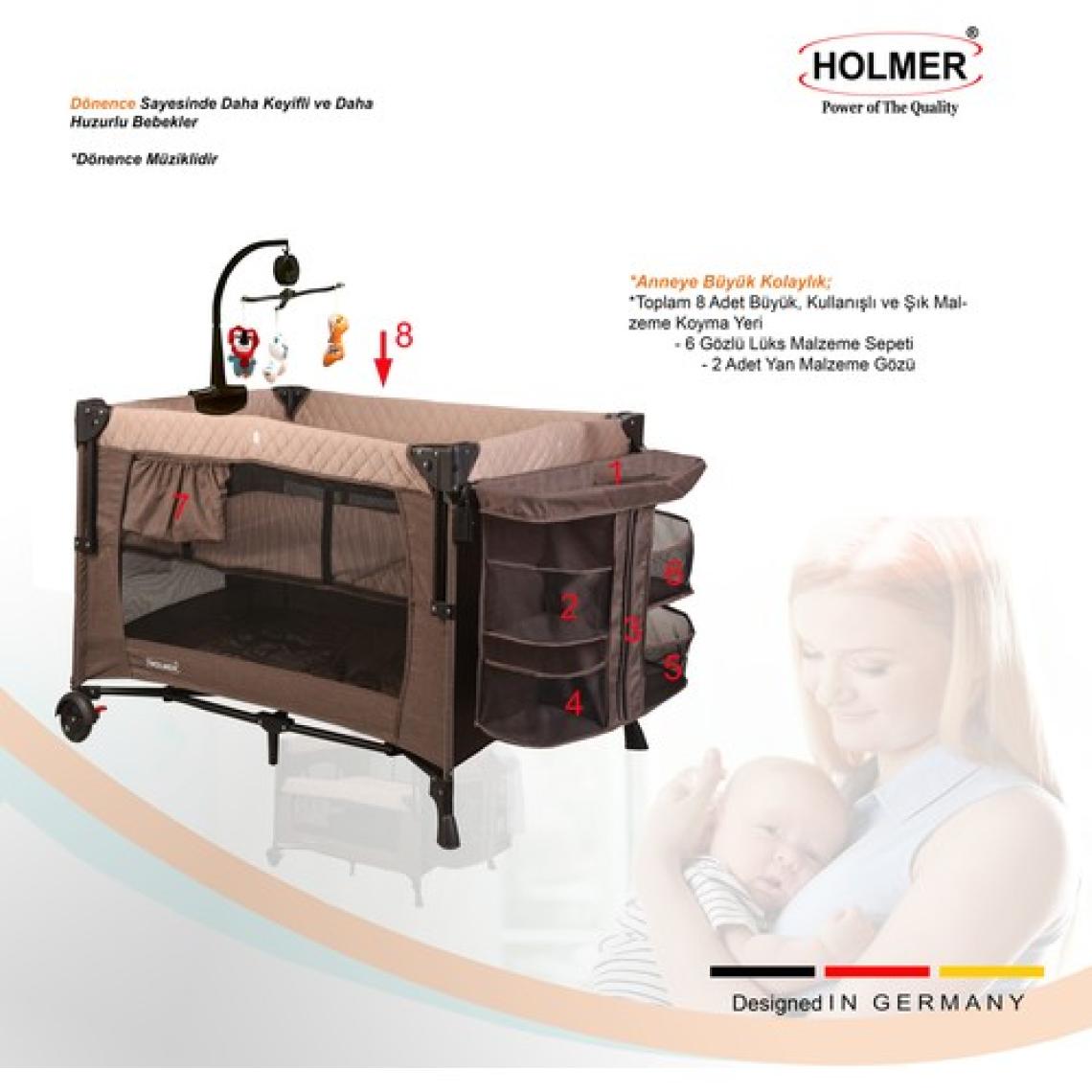 Holmer Maxi Comfort Coolstyle Anne Yanı-Deluxe Kumaş Premium Oyun Parkı Bej + Aloevera Yatak 70X110 cm
