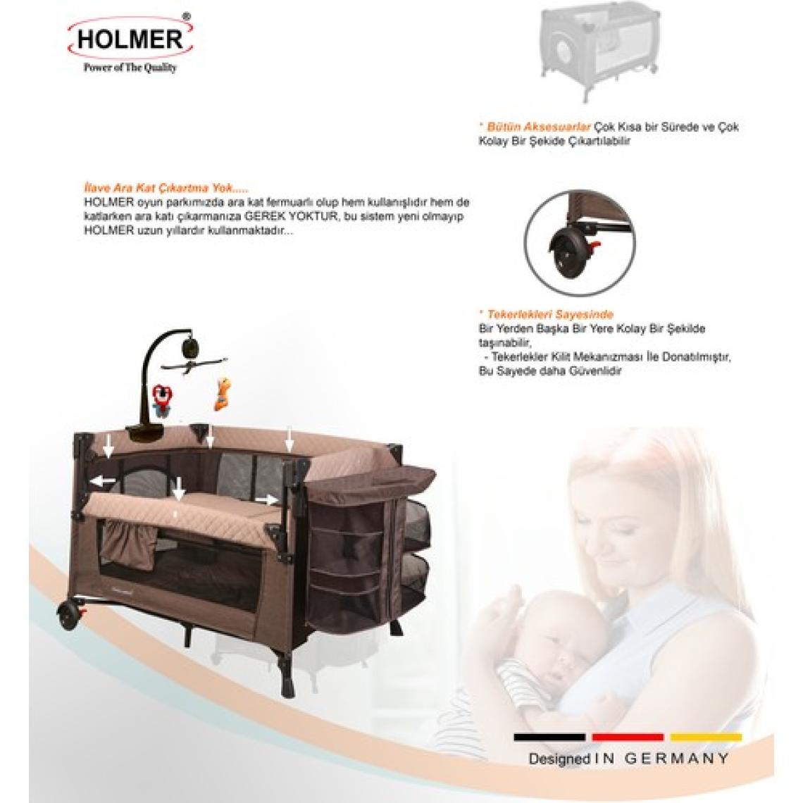 Holmer Maxi Comfort Coolstyle Anne Yanı-Deluxe Kumaş Premium Oyun Parkı Bej + Aloevera Yatak 70X110 cm