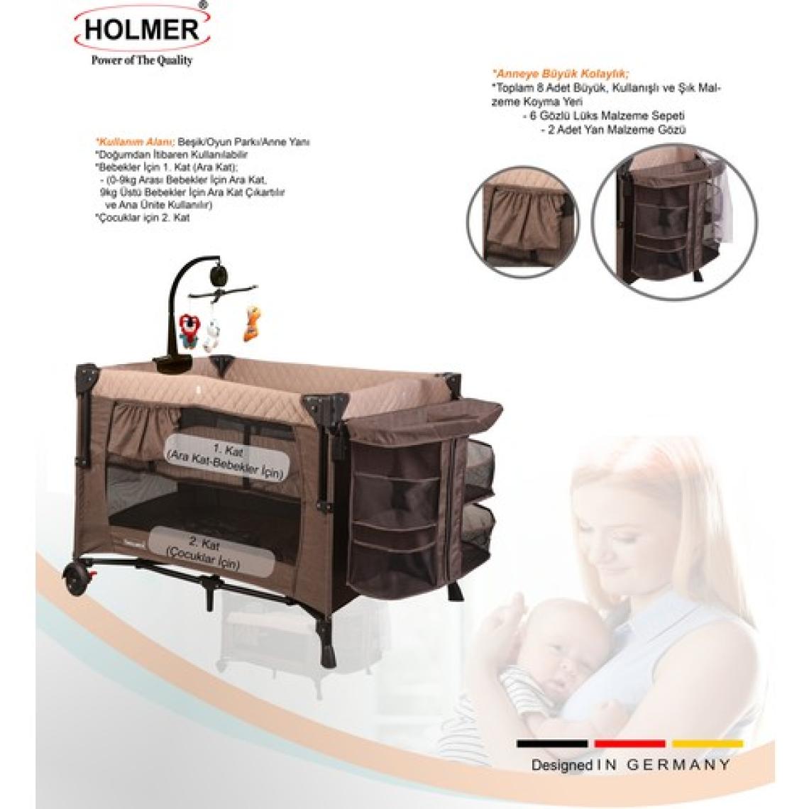 Holmer Maxi Comfort Coolstyle Anne Yanı-Deluxe Kumaş Premium Oyun Parkı Bej + Aloevera Yatak 70X110 cm